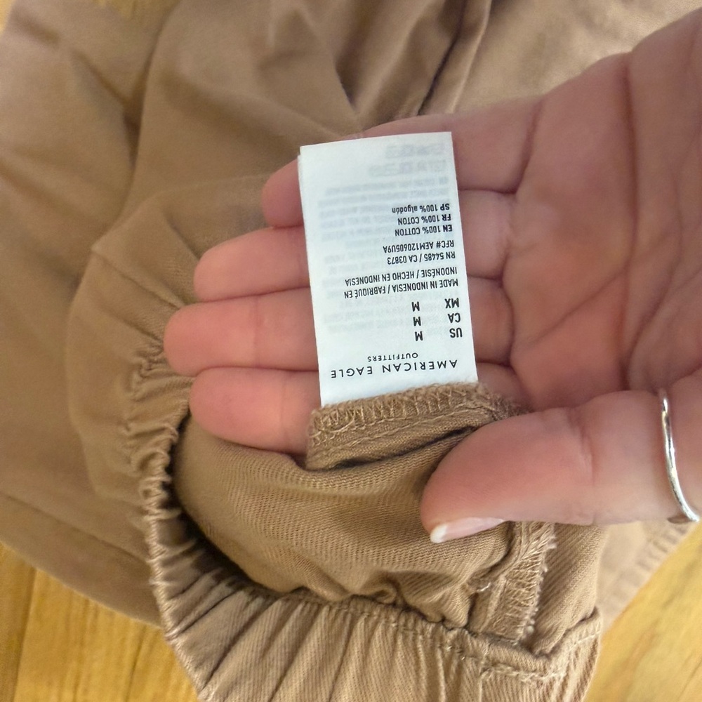 American Eagle Women’s 100% Cotton Brown Trouser Pants Size Medium - Picture 4 of 5
